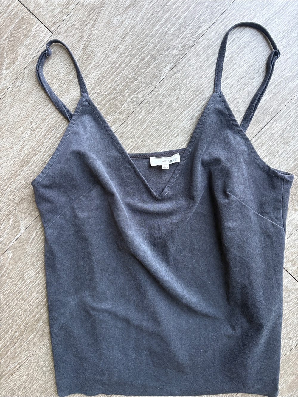 Wilfred Charcoal V-Neck Suede feel Camisole tank